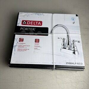 Delta Porter 25984LF-ECO 4 inch Centerset Bathroom Faucet 2 Handle in Chrome
